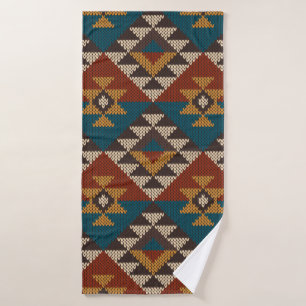 Traditional Tribal Aztec seamless pattern on the w Bath Towel
