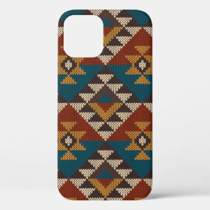 Traditional Tribal Aztec seamless pattern on the w iPhone 12 Case