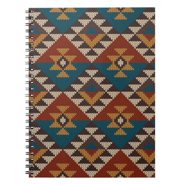 Traditional Tribal Aztec seamless pattern on the w Notebook (Front)