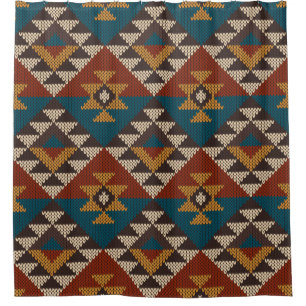 Traditional Tribal Aztec seamless pattern on the w Shower Curtain