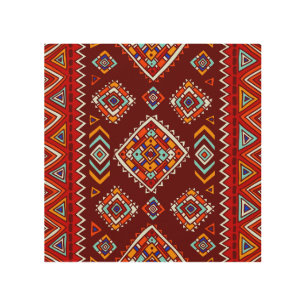 Traditional tribal, ethnic seamless texture. wood wall art