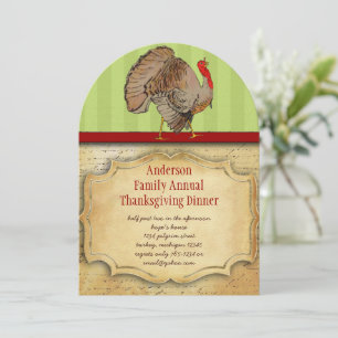 Traditional Turkey Thanksgiving Dinner Invitation