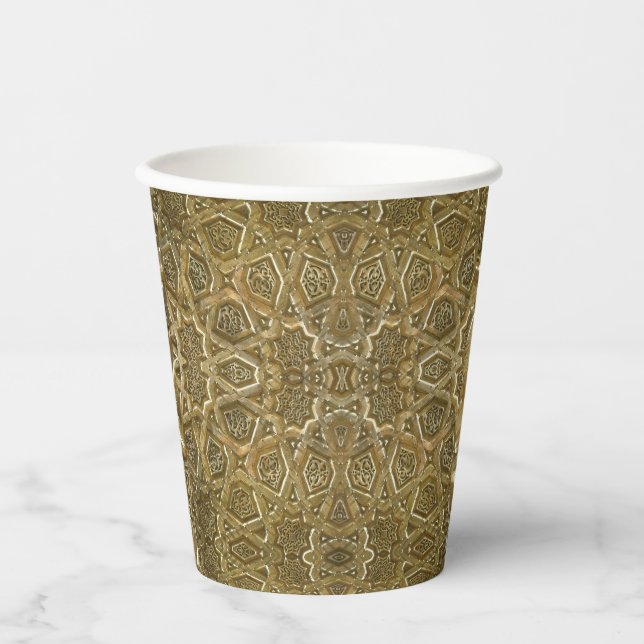 Traditional Turkish Arab Islamic Arabesque Pattern Paper Cups (Front)