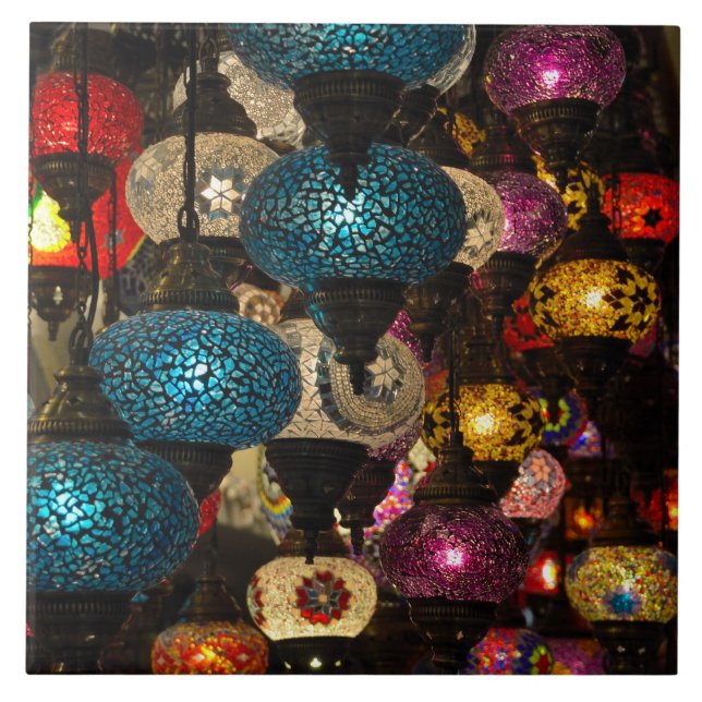 Traditional Turkish lamps Ceramic Tile (Front)