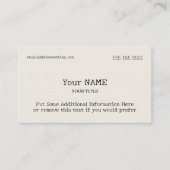 Traditional Type Bone Business Card (Front)