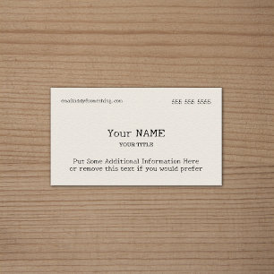 Traditional Type Bone Business Card