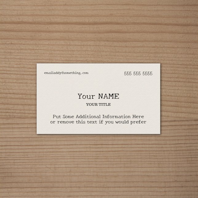Traditional Type Bone Business Card