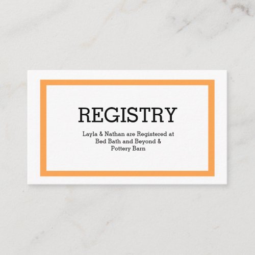 Traditional Typography Wedding Registry Card