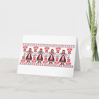 Traditional Ukrainian embroidery ukraine girls Card