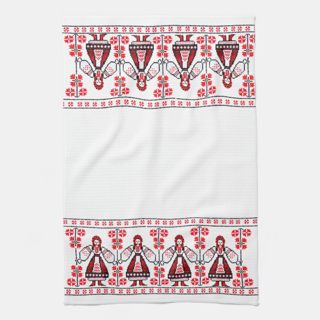 Traditional Ukrainian embroidery ukraine girls Kitchen Towel (Vertical)