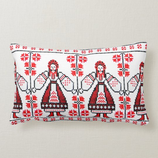 Traditional Ukrainian embroidery ukraine girls Lumbar Pillow