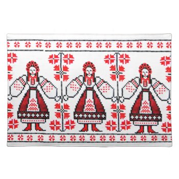 Traditional Ukrainian Embroidery Ukraine Girls Placemat by Ink_Ribbon at Zazzle