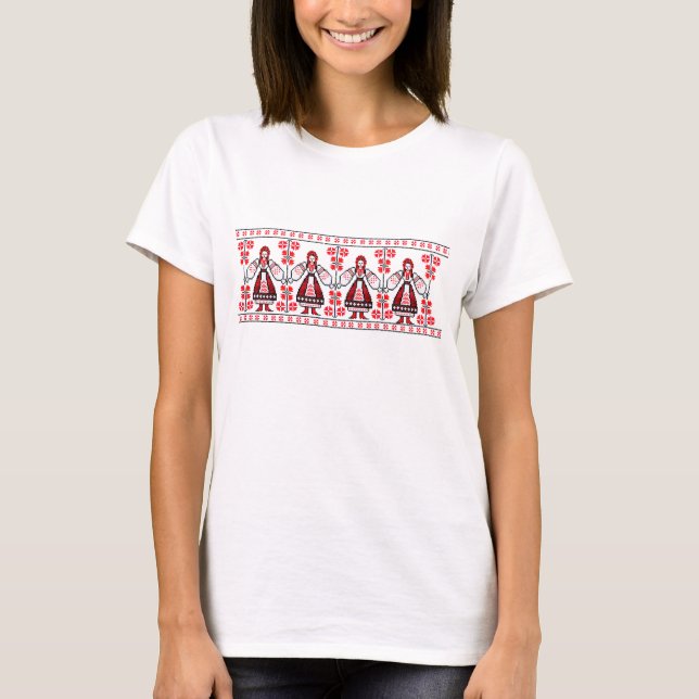Traditional Ukrainian embroidery ukraine girls T-Shirt (Front)