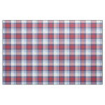 Traditional USA Red White Blue Tartan Pattern Fabric