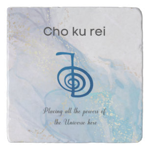 Traditional Usui Reiki Symbol Cho Ku Rei Marble Trivet