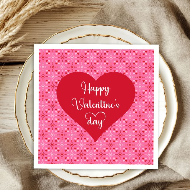 Traditional Valentine Hearts Romantic Napkins (Traditional Valentine Hearts Romantic Napkins)