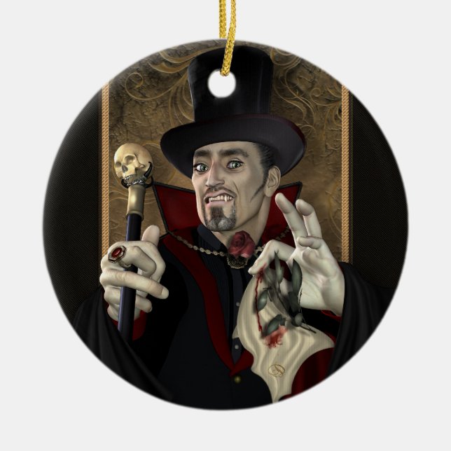 Traditional Vampire Personalized Round Ornament (Front)