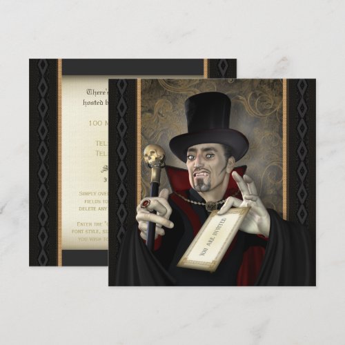 Traditional Vampire Square Party Invitations