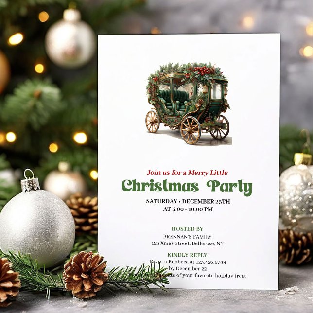 Traditional Victorian Christmas car party invite (Traditional Victorian Christmas angel party invite

)