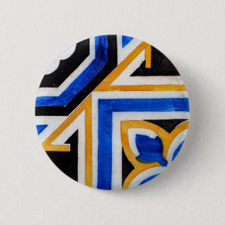 traditional vintage azulejo mosaic tile Portugal Button