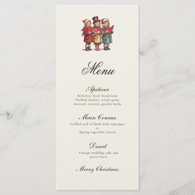 Traditional Vintage Christmas  Menu (Front)