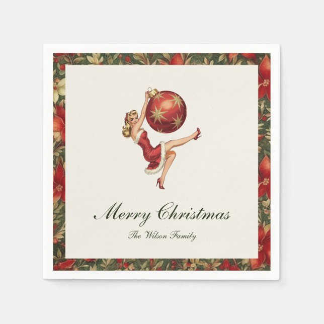 Traditional Vintage Christmas Napkins (Front)