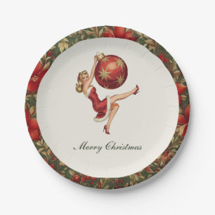 Traditional Vintage Christmas Paper Plates