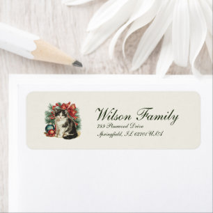 Traditional Vintage Christmas Whimsical Return Label