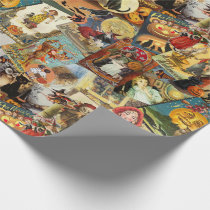 Traditional Vintage Halloween Decoupage Wrapping Paper