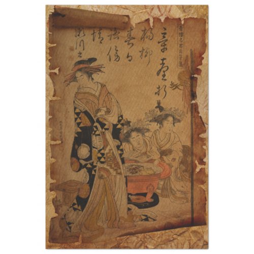 Traditional vintage Japanese women portrait Tissue Paper