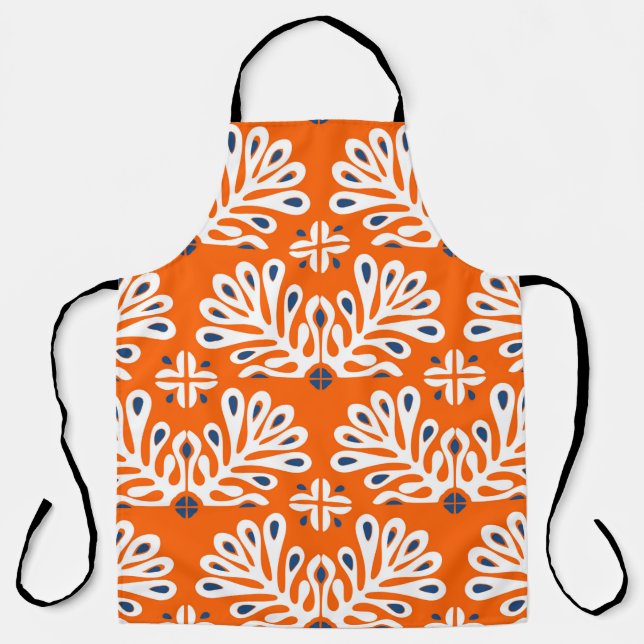 Traditional vintage ornament in Scandinavian style Apron (Front)