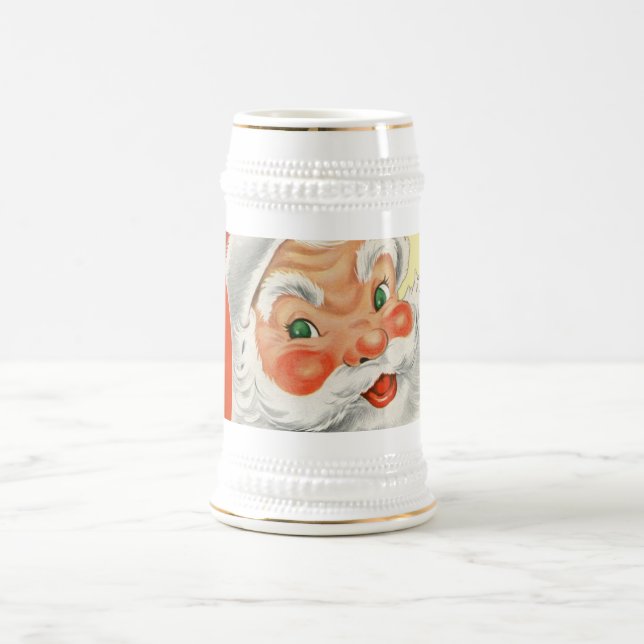 Traditional Vintage Santa Claus Christmas Beer Stein (Center)