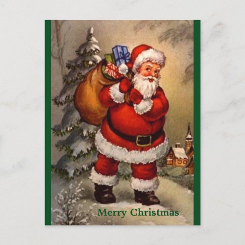 Traditional Vintage Santa Copy Christmas Postcard