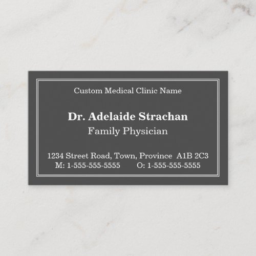 Traditional Vintage Style Medical Specialist Business Card
