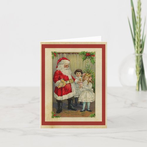 Traditional vintage victorian christmas holiday card