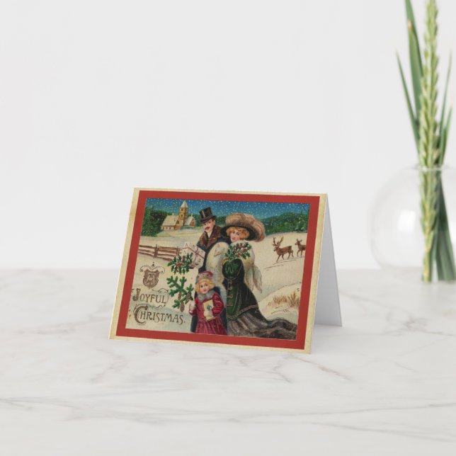 Traditional vintage victorian christmas holiday card (Front)