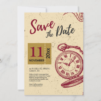 Traditional Vintage Wedding Save The Date Card