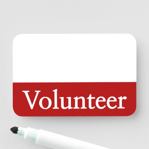 Traditional Volunteer Name Tag