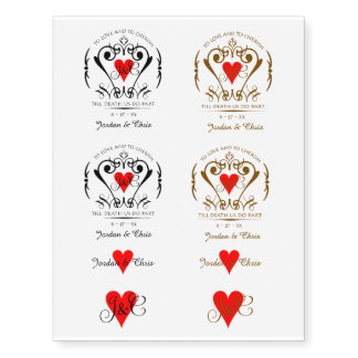 Traditional Vows Temporary Tattoos