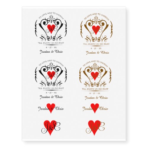 Traditional Vows Temporary Tattoos