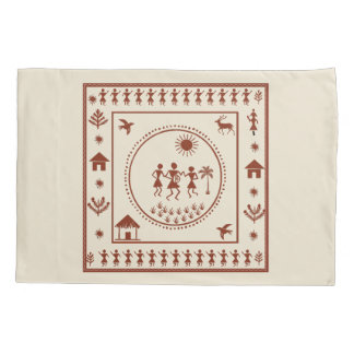 Traditional Warli Art Pillow Case