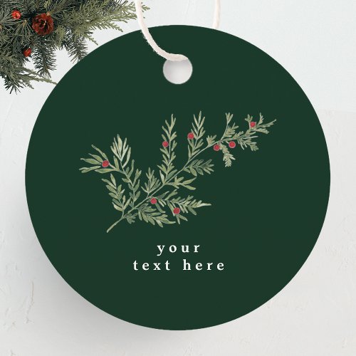 traditional watercolor christmas floral wreath favor tags