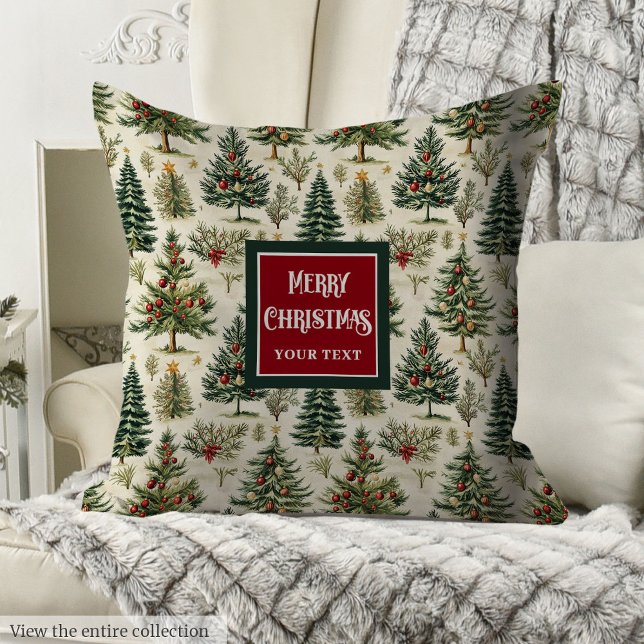 Traditional watercolor red green pillow design (Traditional watercolor red green pillow design)