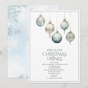 Traditional Watercolor Winter Merry Christmas Invi Invitation