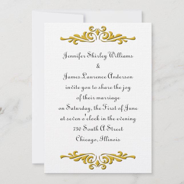 Traditional Wedding Invitation (Front)