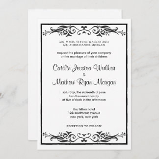Traditional Wedding Invitation - Flourishes