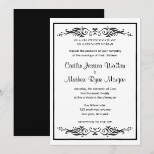 Traditional Wedding Invitation - Flourishes