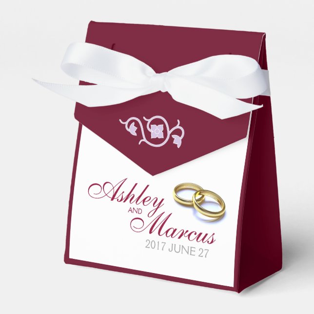 Traditional Wedding Rings Favor Boxes (Front Side)