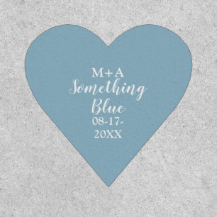 Traditional wedding something blue bride script patch