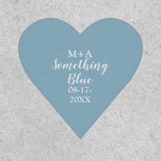 Traditional wedding something blue bride script patch